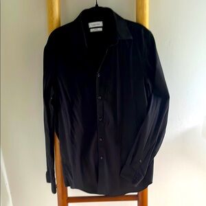 Calvin Klein Men's Black Slim Fit Dress Shirt